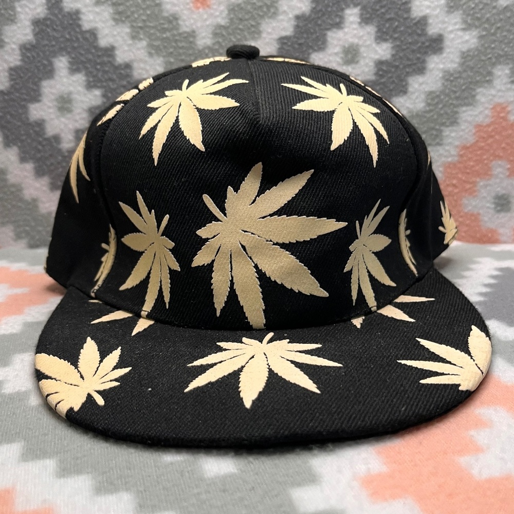 Men's Glow in the Dark Weed Adjustable FlatBill